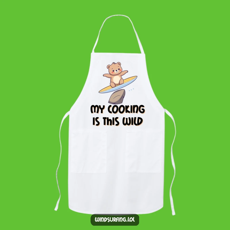 Funny Bear Surfing Apron: Cook Up Laughs in the Kitchen, Perfect Gift