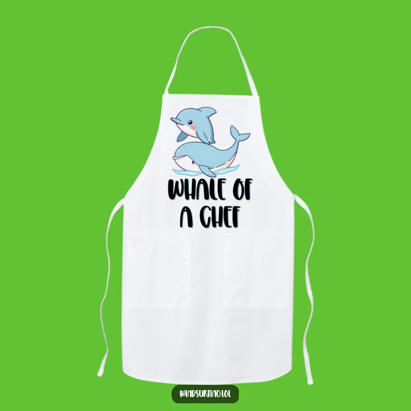 Funny Dolphin Sailing Whale Apron: Cook Up a Splash of Ocean Fun