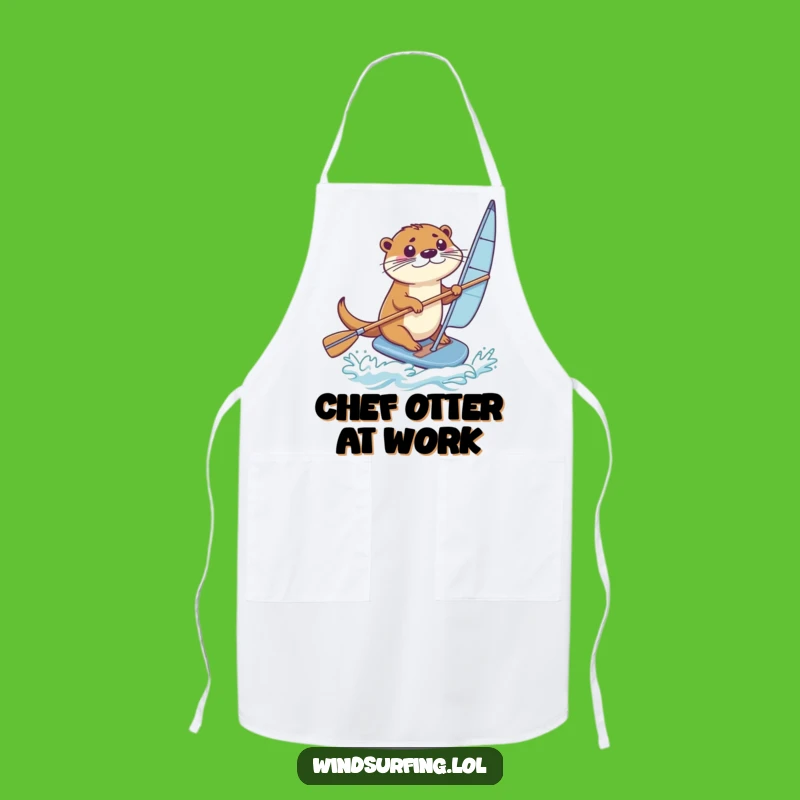Funny Otter Windsurfer Apron: Cook with Otter Precision, Perfect Funny Gift