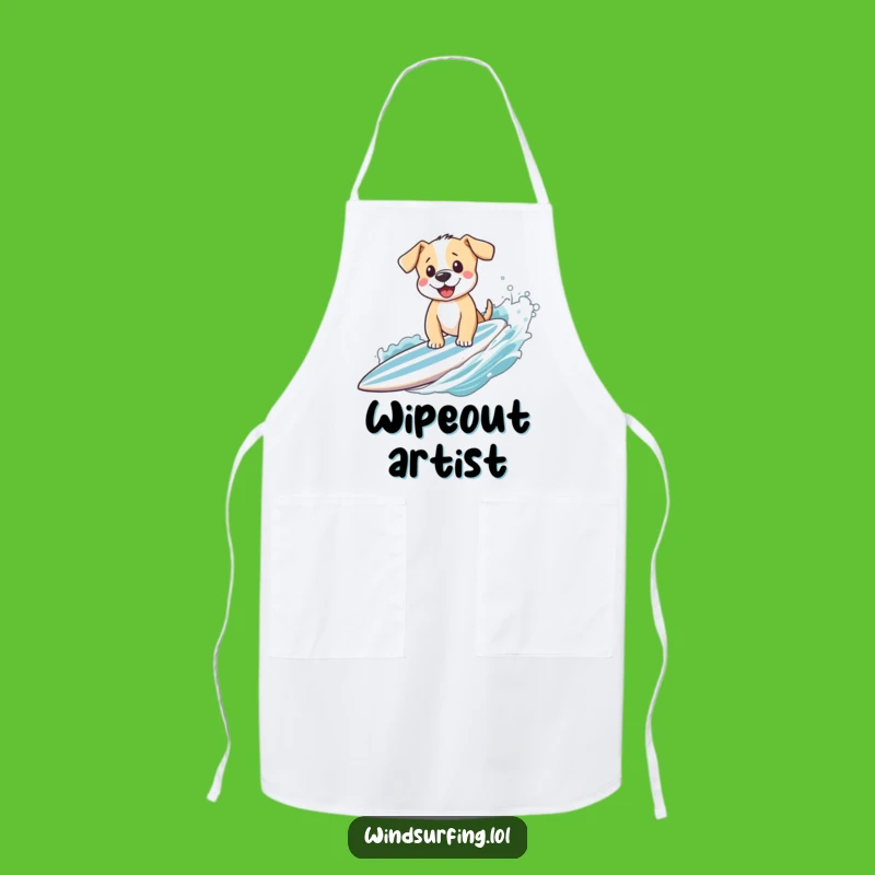 Funny Puppy Surfing Apron - Adorable Kitchen Gear for the Playful Pet Parent