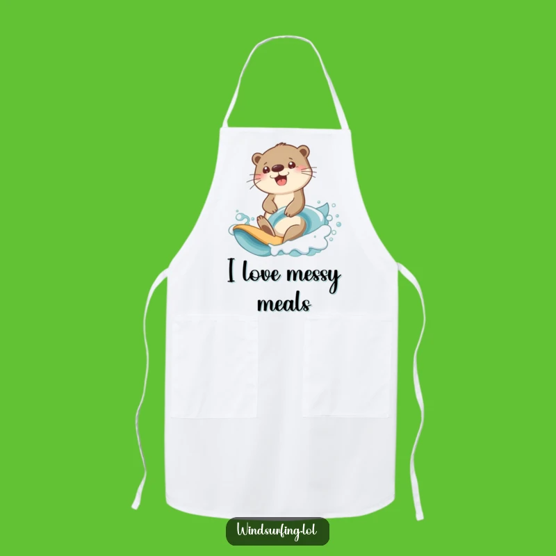 Funny Otter Surfing Apron - Determined Chef's Kitchen Gear