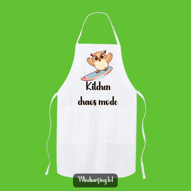 Funny Surprised Owl Windsurf Apron - Hilarious Kitchen Accessory, Perfect for Messy Cooks