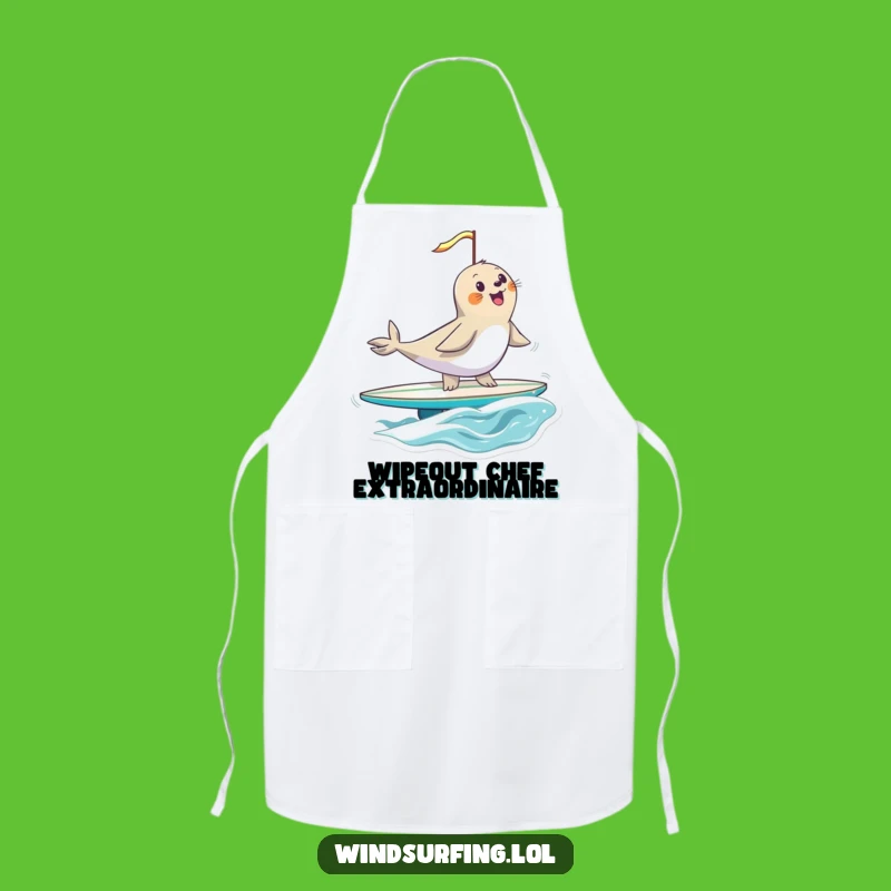Funny Seal Windsurfing Apron: Keep Clean with Hilarious Ocean Adventure Style