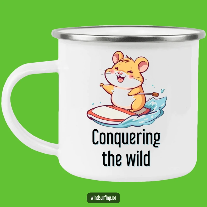 Funny Hamster Windsurf Camping Mug: Grins by the Campfire
