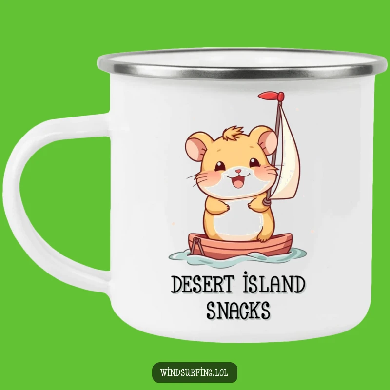 Funny Hamster Sailboat Camp Mug: Smiling Propulsion - Rustic Humorous Gift