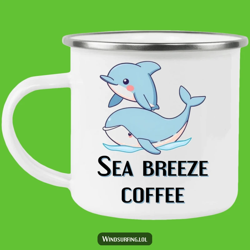 Funny Dolphin Sailing Whale Camping Mug: Your Adventure Buddy from the Sea