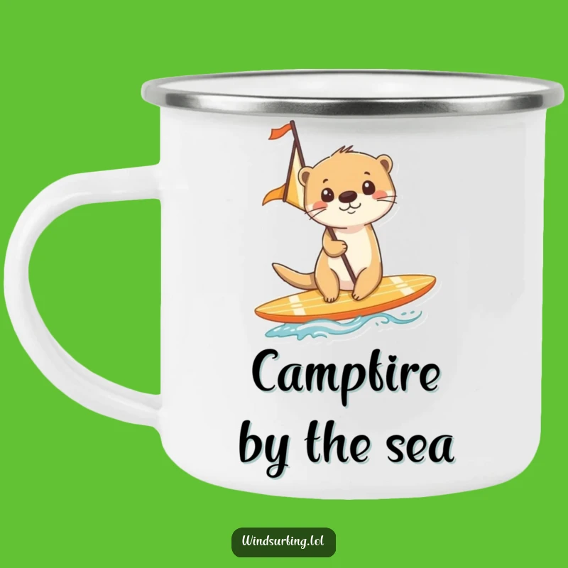 Funny Otter Surfing Camping Mug: Sip & Glide with this Funny Gift