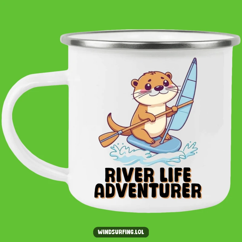 Funny Otter Windsurfer Camp Mug: Your Determined Adventure Buddy, A Great Funny Gift