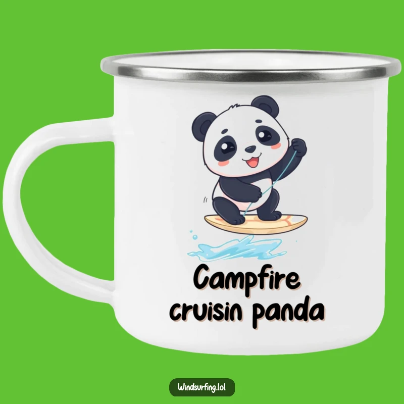 Funny Panda Windsurfer Camp Mug: Your Adventure Buddy for Coffee, A Great Funny Gift
