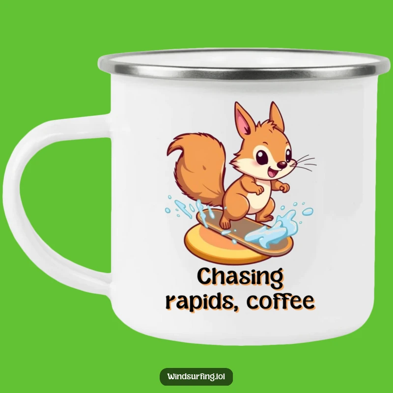 Funny Squirrel Waterskiing Camping Mug: Adventure Drinkware & Gift