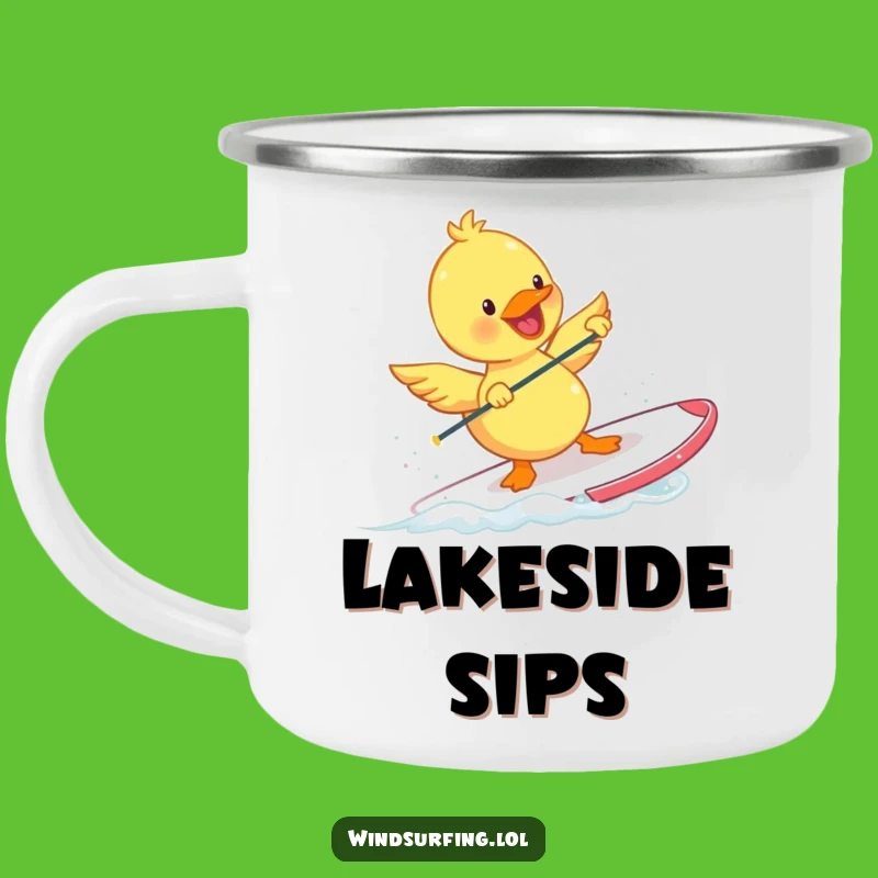 Funny Duckling Windsurfing Camping Mug: Your Adventure Companion from the Water