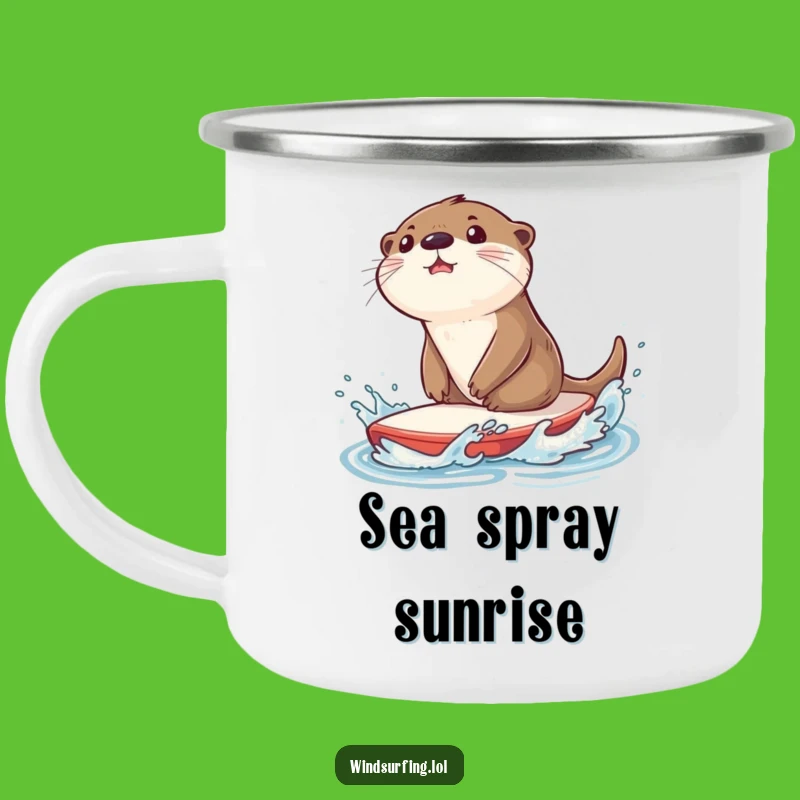 Funny Otter Sailboard Camping Mug - Durable Splashy Adventure Gift
