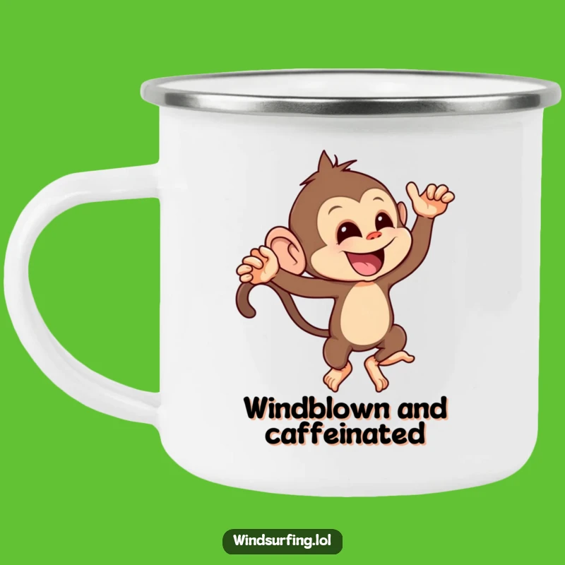 Funny Mischievous Monkey Gust Camping Mug - Playful Outdoor Companion