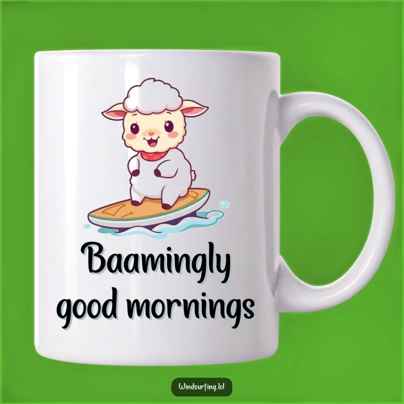 Funny Cheerful Sheep Sailing Mug: Whimsical Animal & Funny Gift