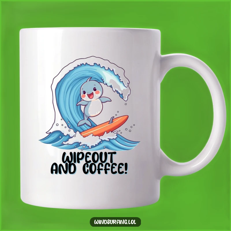 Funny Dolphin Surf Mug - Radical Wave Rider Gift for Ocean Lovers