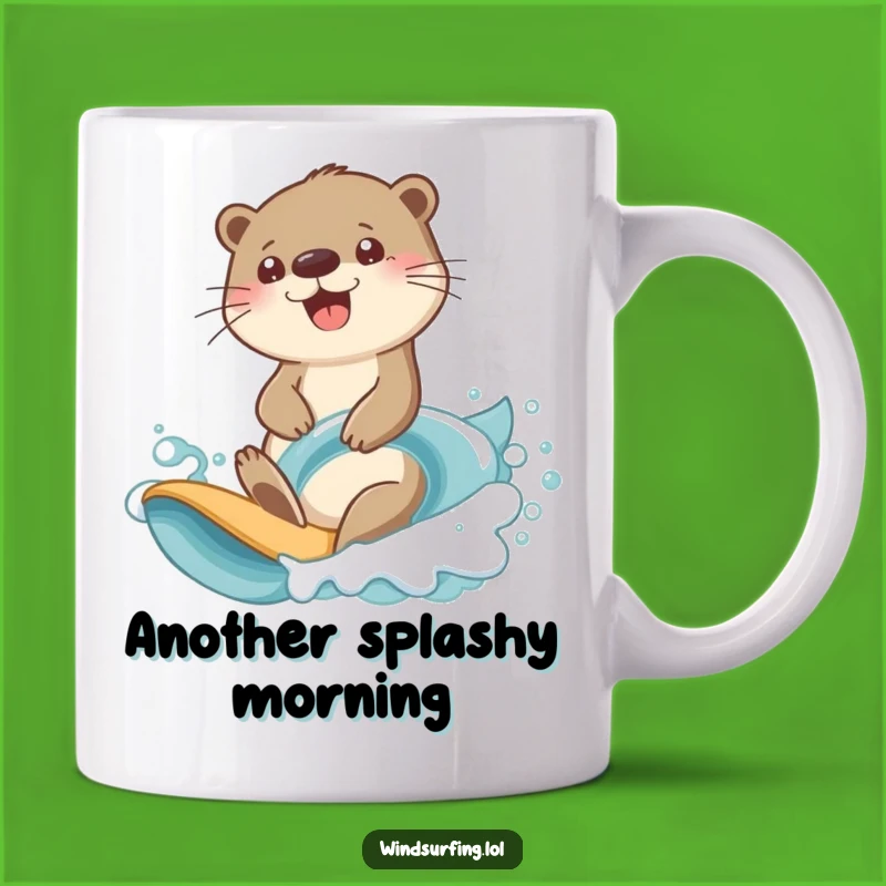 Funny Otter Surfing Mug - Determined Rider Gift for Ocean Lovers