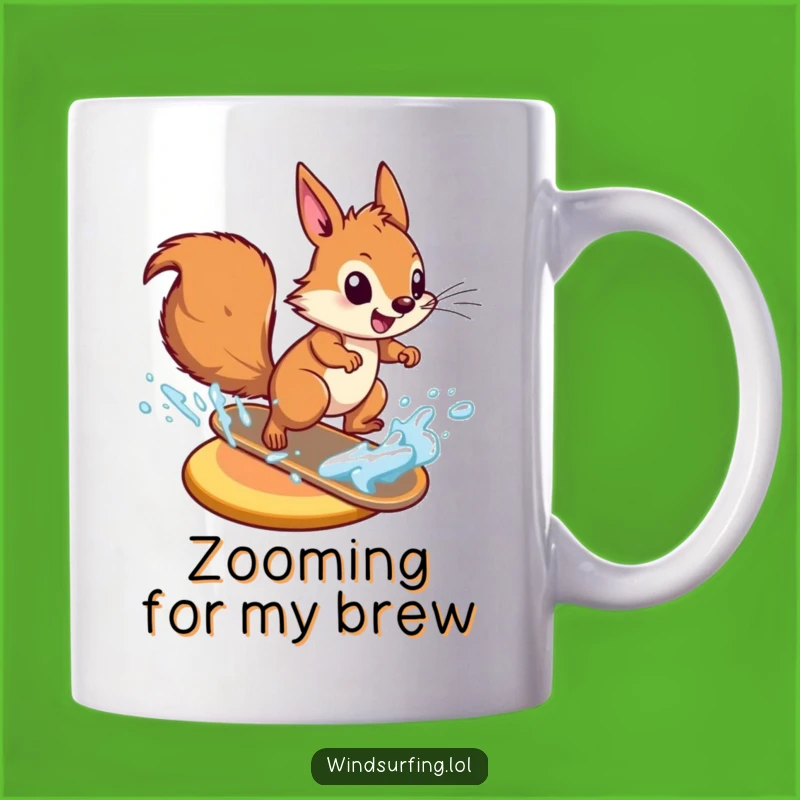 Funny Squirrel Waterskiing Mug: Action Animal & Funny Gift