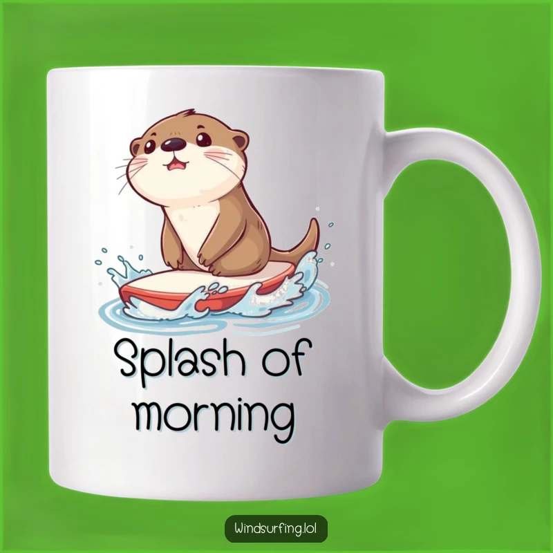 Funny Surprised Otter Sailboard Mug - Splashy Water Fun Gift for Him or Her