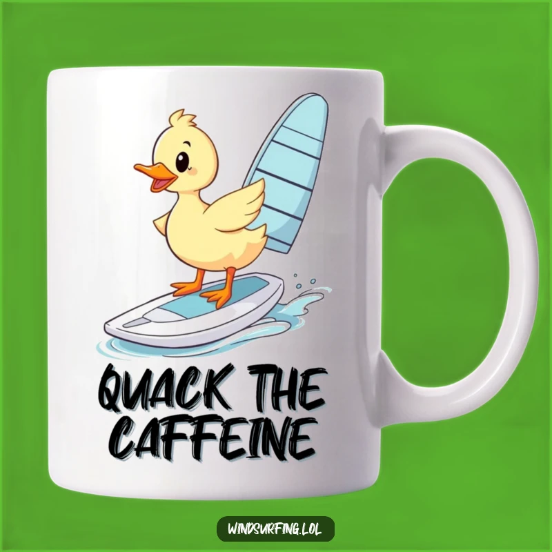 Funny Wobbly Duck Windsurfer Mug: Quack-tastic Balance Fail, A Perfect Funny Gift