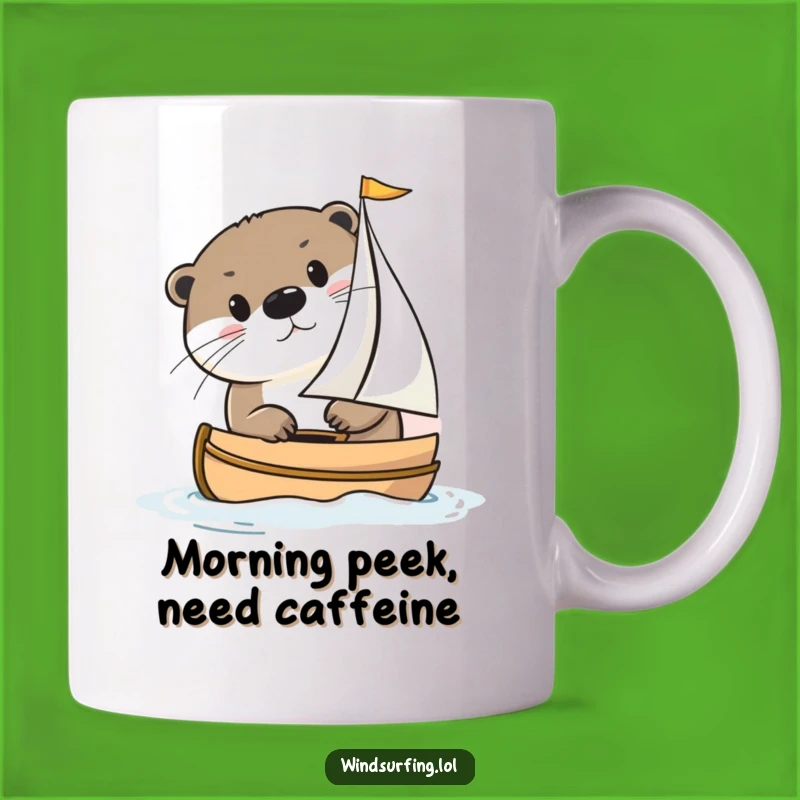Funny Curious Otter Sailing Mug: Adorable Animal & Funny Gift Idea