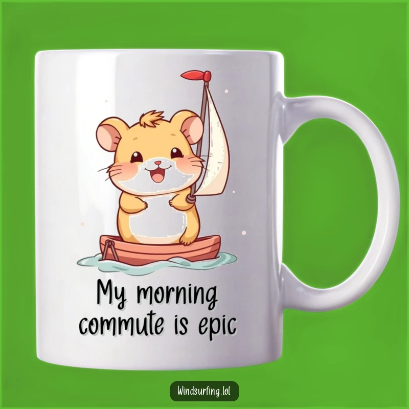 Funny Hamster Sailboat Mug: Smiling Propulsion - Perfect Whimsical Journey Gift