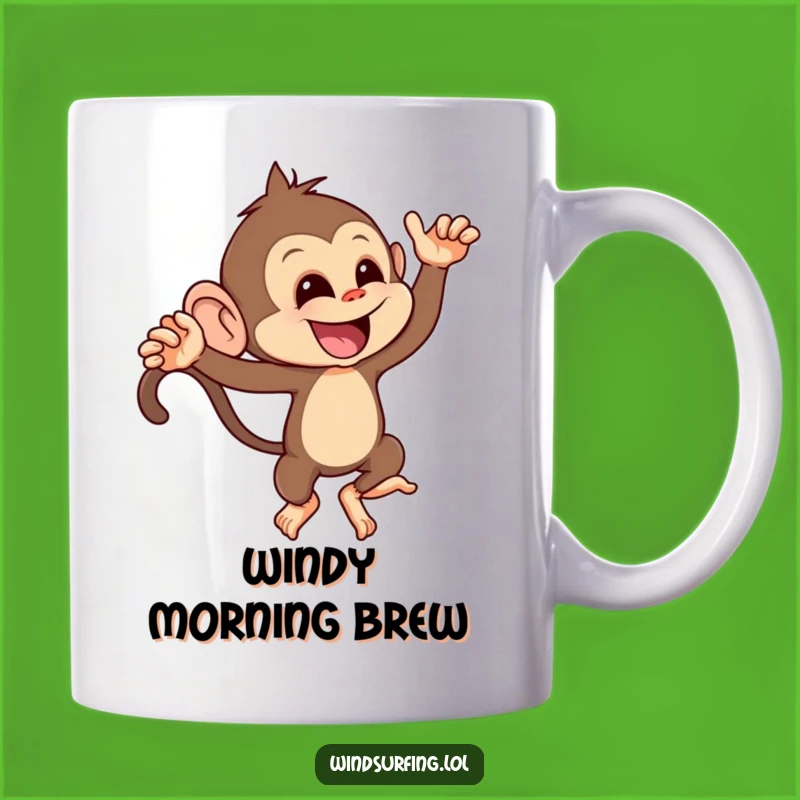 Funny Mischievous Monkey Gust Mug - Hilarious Monkey Business Gift