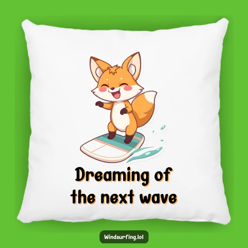 Funny Fox Windsurfing Pillow: Comfy & Hilarious Decor for Your Couch