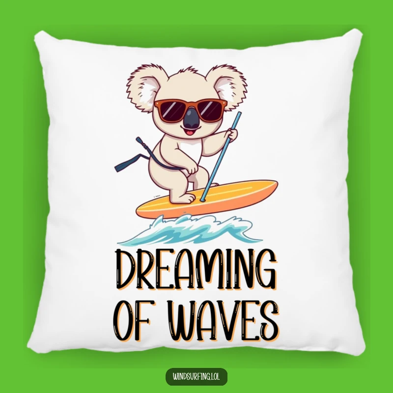 Funny Koala Windsurfer Pillow: Comfy & Hilarious Home Decor Gift