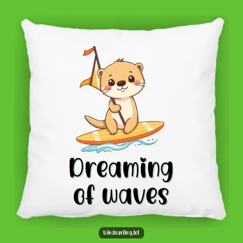 Funny Otter Surfing Pillow: Comfy & Hilarious Gift for Beach Fans
