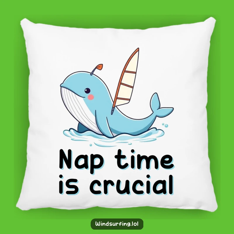 Funny Whale Windsurfing Pillow - Cozy Comfort with a Humorous Twist