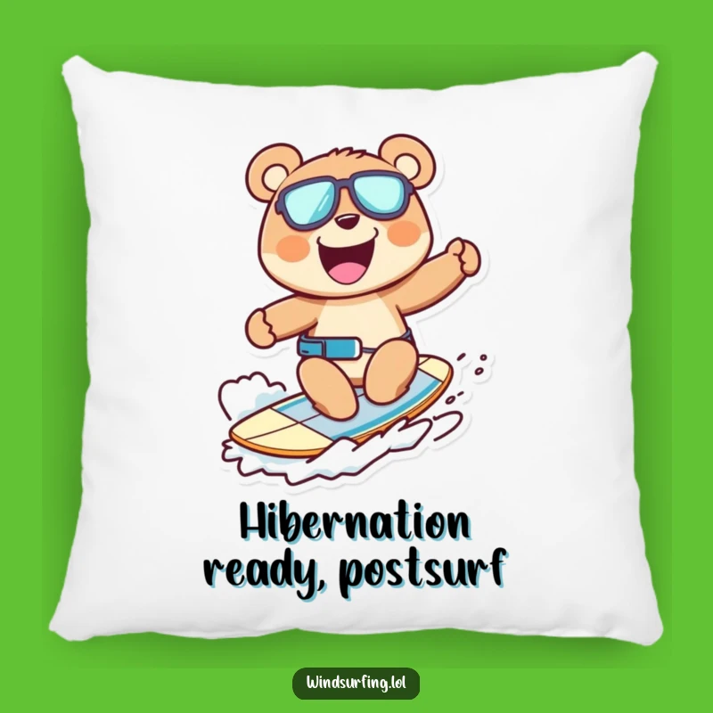 Funny Windsurfing Bear Pillow: Add Comfort and Ursine Fun to Your Home Decor