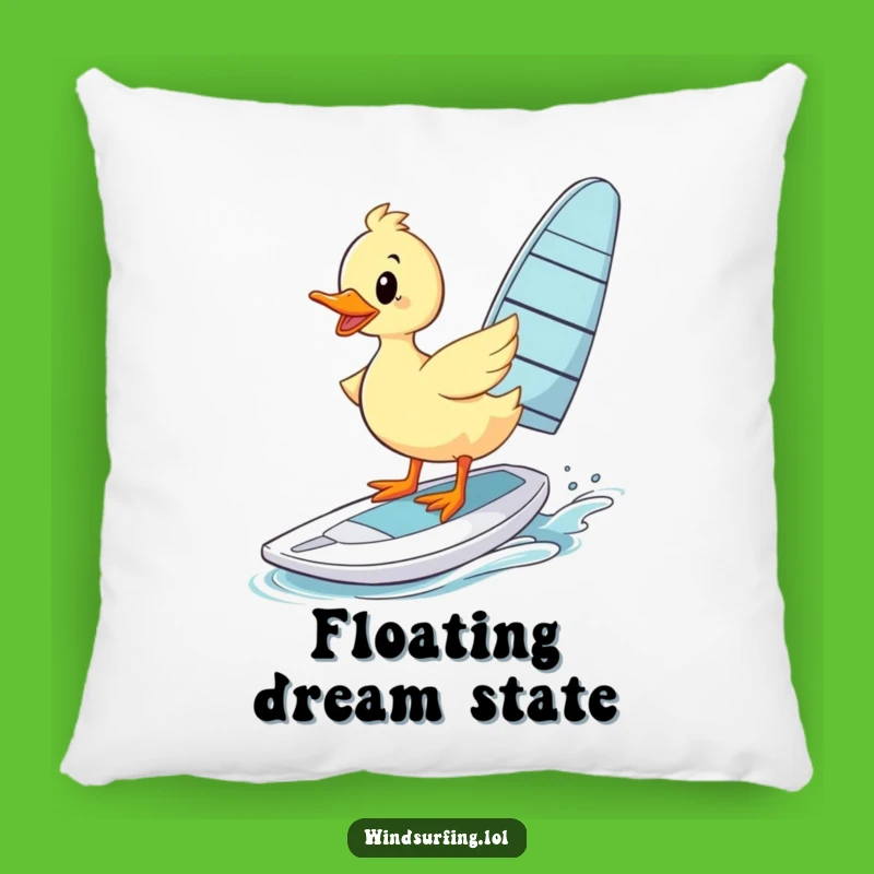 Funny Wobbly Duck Windsurfer Pillow: Huggable Humor for Your Couch, A Sweet Funny Gift
