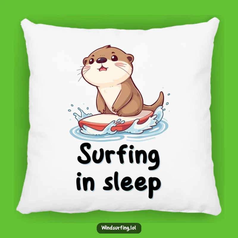 Soft Funny Otter Sailboard Pillow - Cozy Splashy Accent Decor Gift