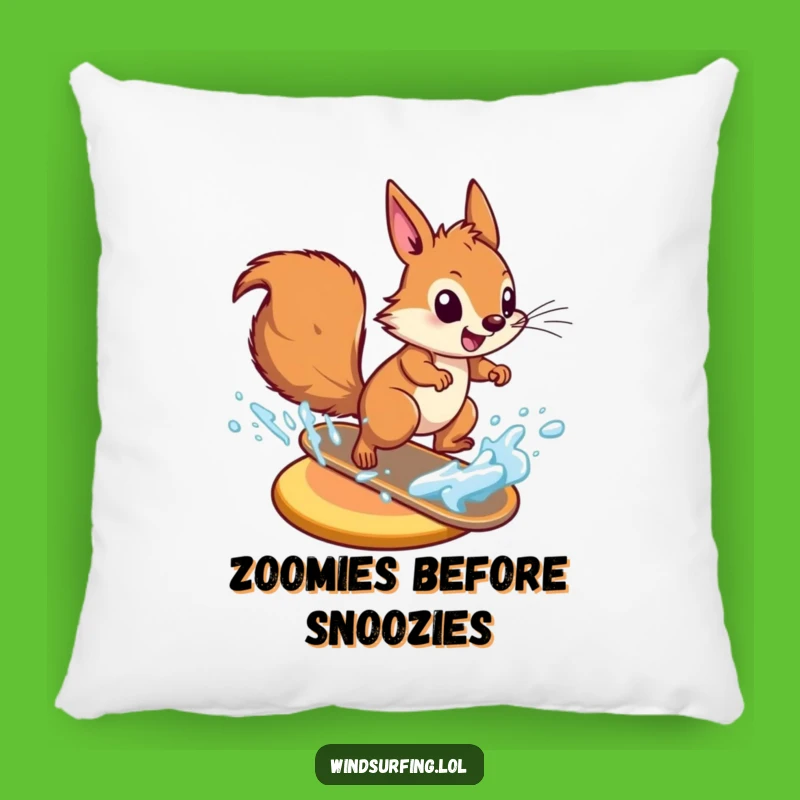 Cute Funny Squirrel Waterskiing Pillow: Cozy Comfort & Gift
