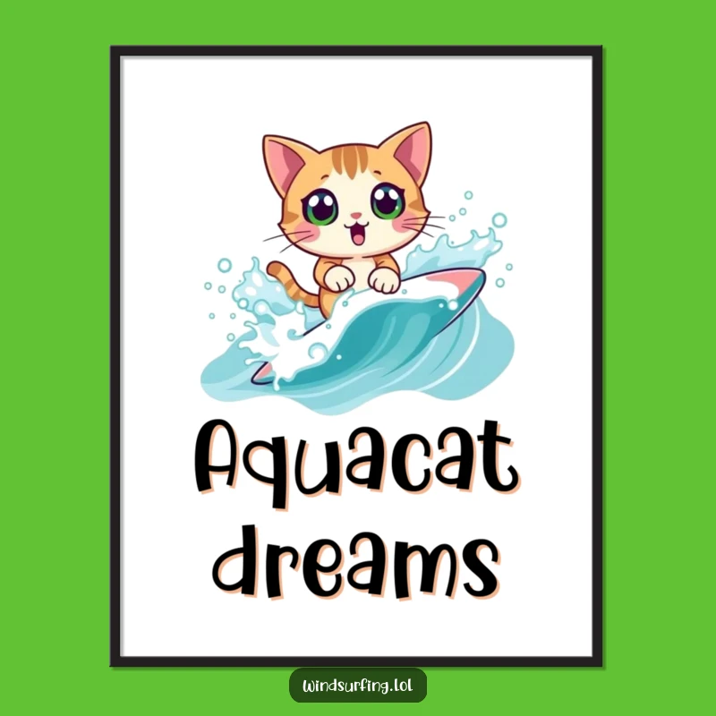 Funny Surprised Cat Digital Art: Instant Coastal Humor, a Perfect Funny Gift Download!