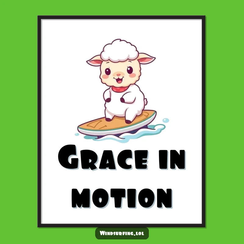 Funny Sheep Sailing Digital Art: Peaceful Decor & Gift