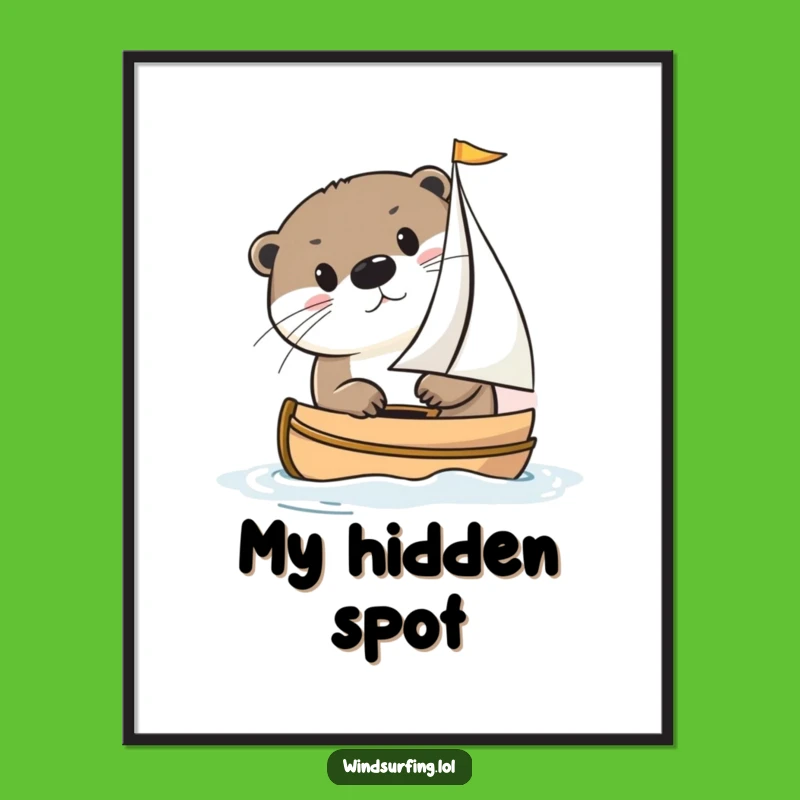 Funny Curious Otter Sailing Digital Art: Instant Decor & Gift