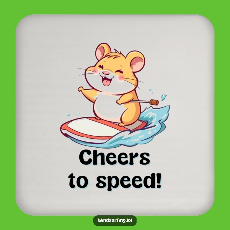Funny Hamster Windsurf Coasters: Protect Surfaces with Cheerful Grins