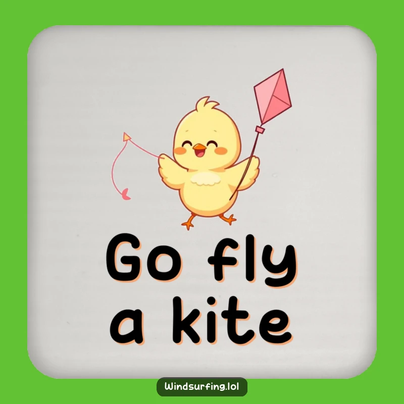 Funny Chick Kite Sail Coasters: Protect Surfaces with Adorable, Hilarious Flair
