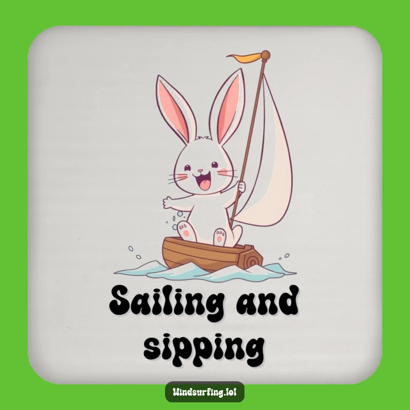 Protect Surfaces with a Funny Bunny Sailing Coaster!