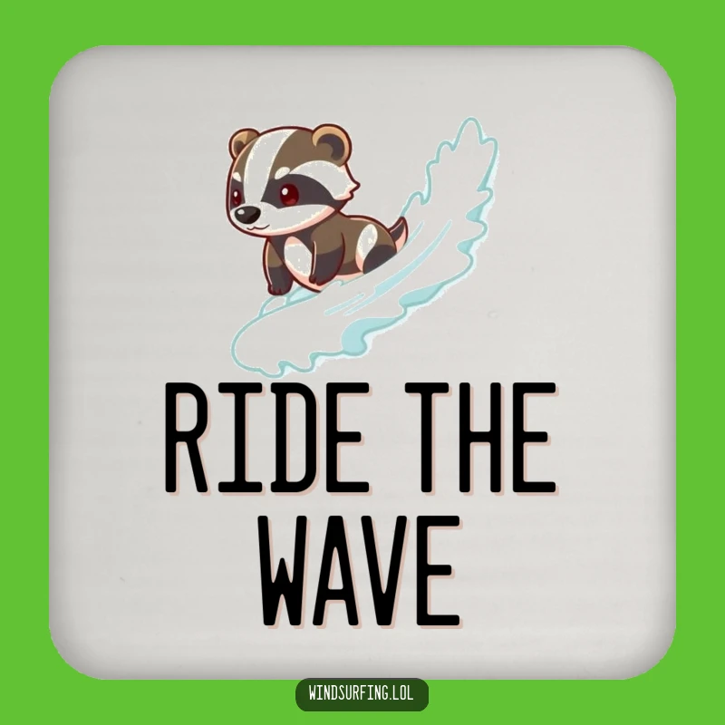 Funny Brave Badger Surf Coaster - Cool Drink Accessory, Perfect for Tables