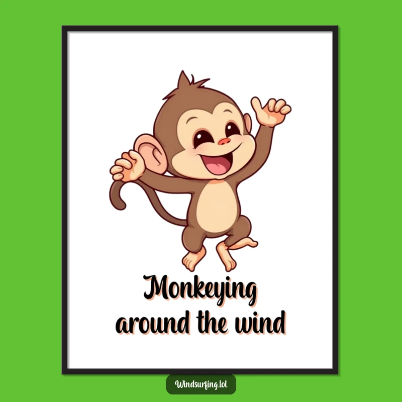 Funny Mischievous Monkey Gust Poster - Hilarious Primate Art Print