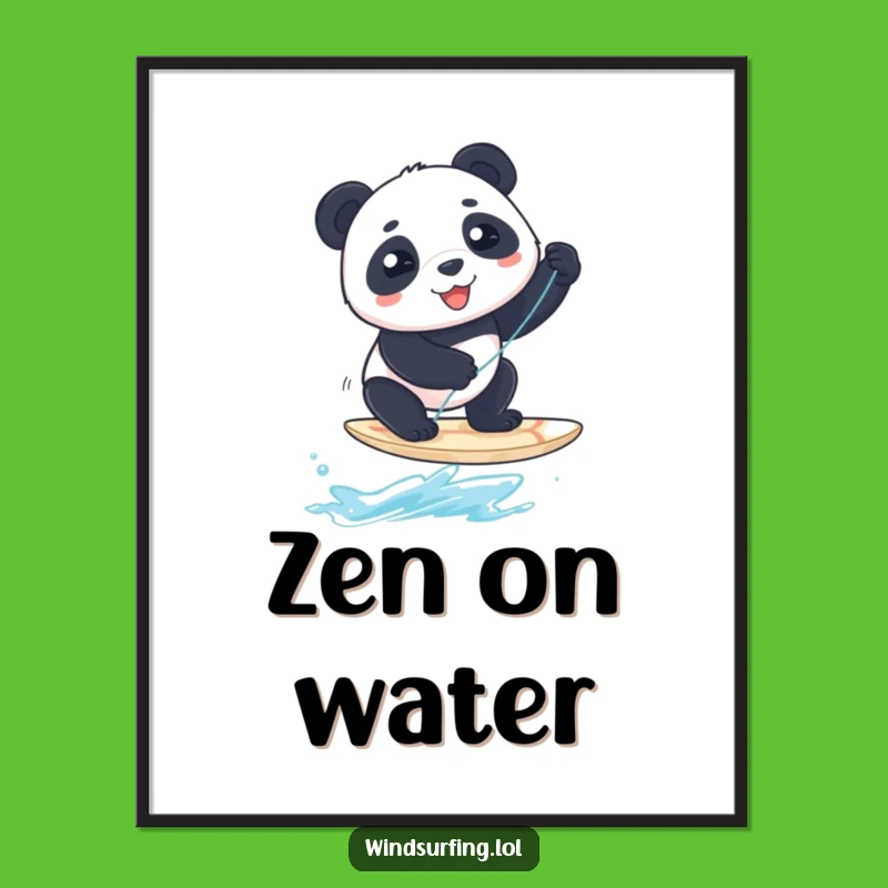 Funny Panda Windsurfer Poster: Decorate with Comedy, A Delightful Funny Gift