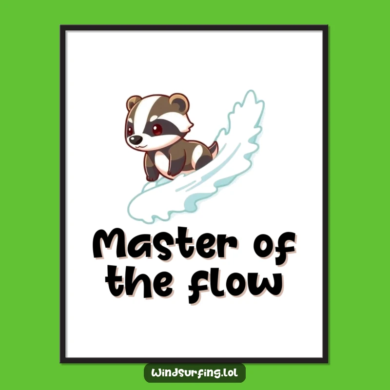 Funny Brave Badger Surf Poster - Cool Wall Art, Perfect for Adding Chill Vibes