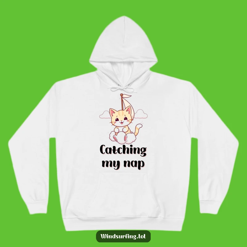 Funny Smiling Cat Cloud Sail Hoodie - Cozy & Whimsical Feline Wear
