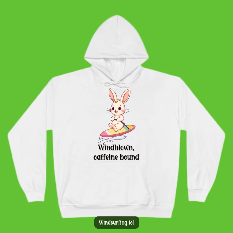 Cozy Funny Bouncing Bunny Sailboard Hoodie: Warm & Funny Gift