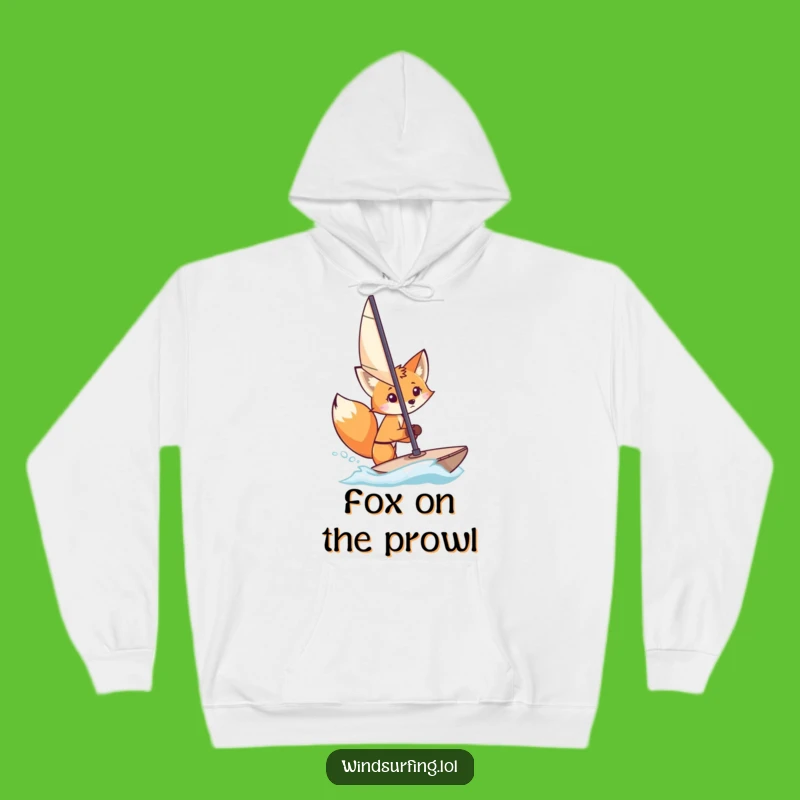 Cozy Funny Fox Windsurfer Hoodie: Curious Peeker - Warm Humorous Gift