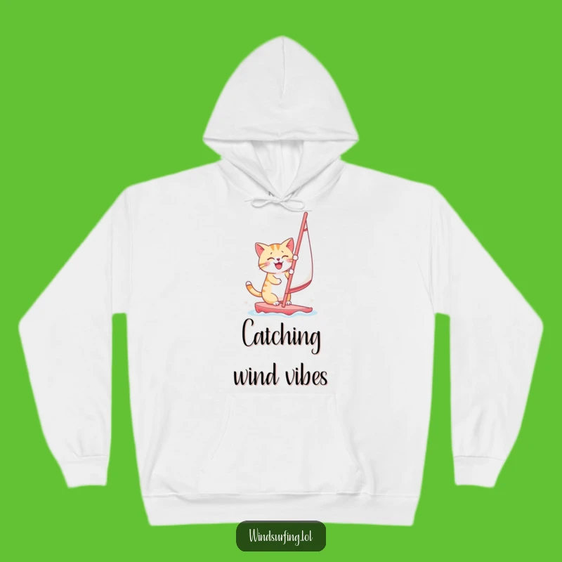 Funny Cat Windsurfing Hoodie: Cozy & Cheerful Kitty Sailor Sweatshirt Gift
