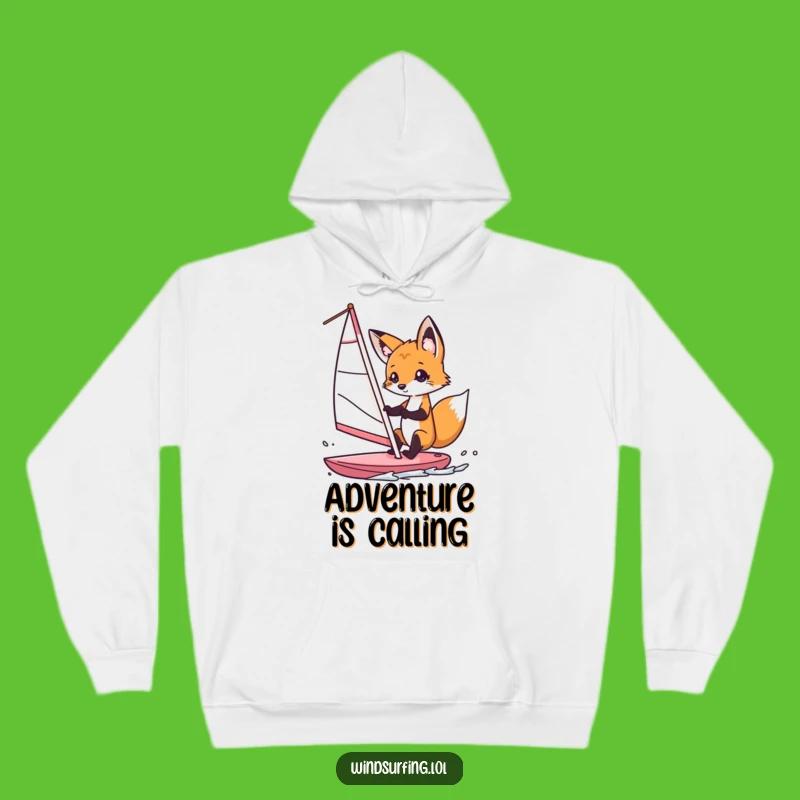 Funny Fox Windsurfer Hoodie: Cozy Up with a Curious Fox's Playful Sailing