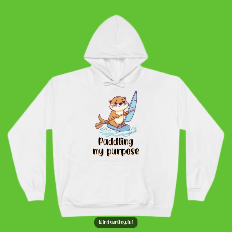 Funny Otter Windsurfer Hoodie: Stay Cozy with This Determined Otter Adventure, Great Funny Gift